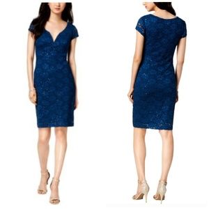 CONNECTED SEQUINED LACE DRESS